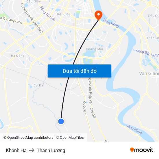 Khánh Hà to Thanh Lương map