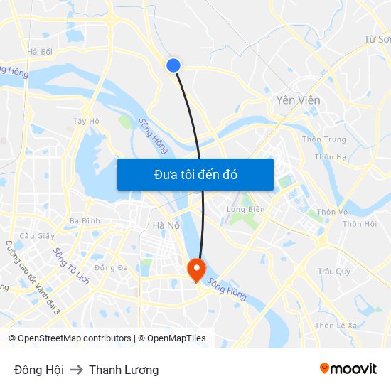 Đông Hội to Thanh Lương map