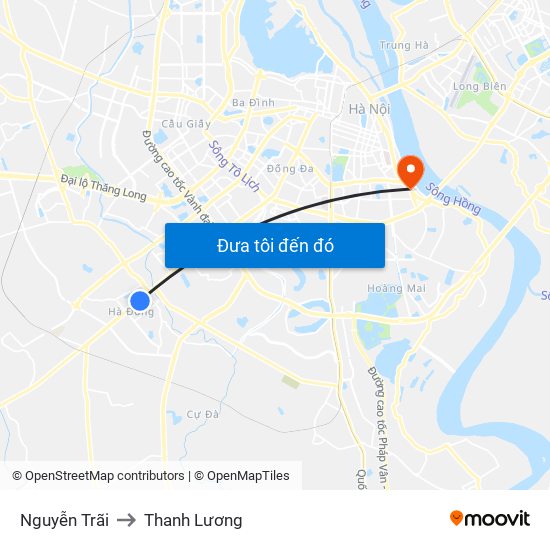 Nguyễn Trãi to Thanh Lương map