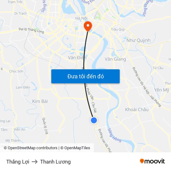 Thắng Lợi to Thanh Lương map