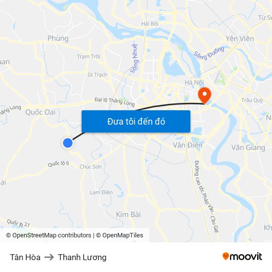 Tân Hòa to Thanh Lương map