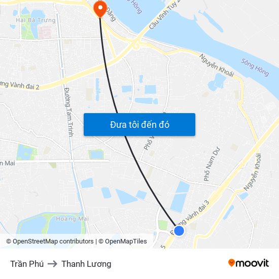 Trần Phú to Thanh Lương map
