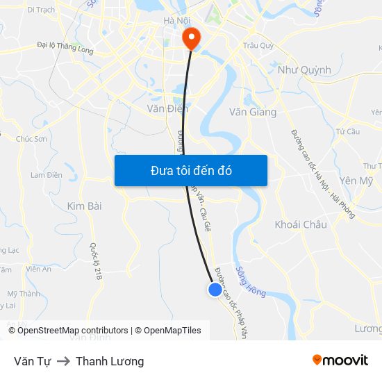 Văn Tự to Thanh Lương map