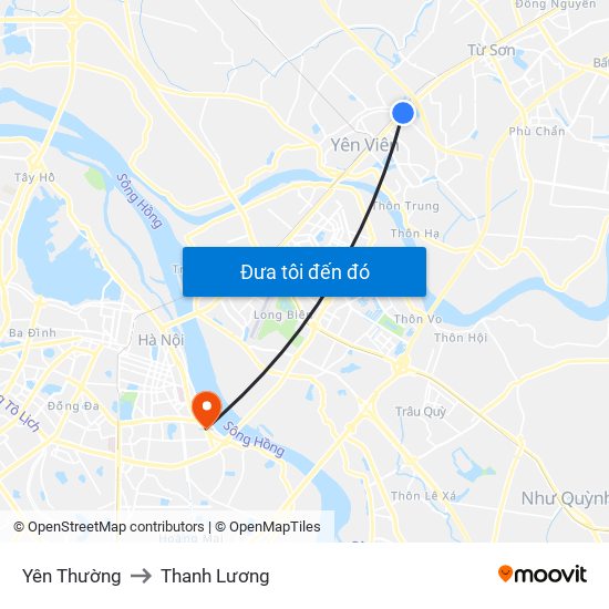 Yên Thường to Thanh Lương map