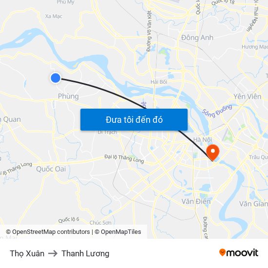 Thọ Xuân to Thanh Lương map