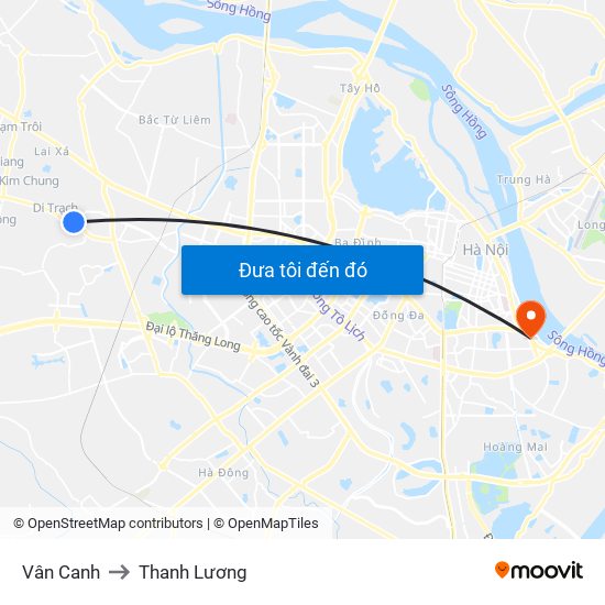 Vân Canh to Thanh Lương map
