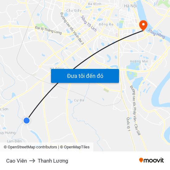 Cao Viên to Thanh Lương map