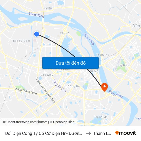 Đối Diện Công Ty Cp Cơ Điện Hn- Đường Đức Thắng to Thanh Lương map