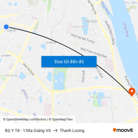 Bộ Y Tế - 138a Giảng Võ to Thanh Lương map