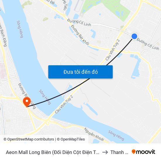 Aeon Mall Long Biên (Đối Diện Cột Điện T4a/2a-B Đường Cổ Linh) to Thanh Lương map