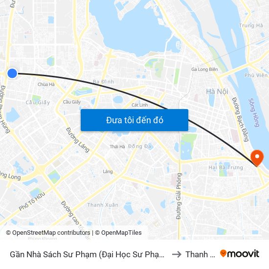 Gần Nhà Sách Sư Phạm (Đại Học Sư Phạm Hà Nội) - 136 Xuân Thủy to Thanh Lương map