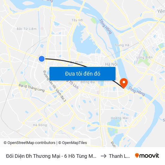 Đối Diện Đh Thương Mại - 6 Hồ Tùng Mậu (Cột Sau) to Thanh Lương map