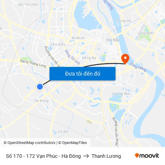 Số 170 - 172 Vạn Phúc - Hà Đông to Thanh Lương map
