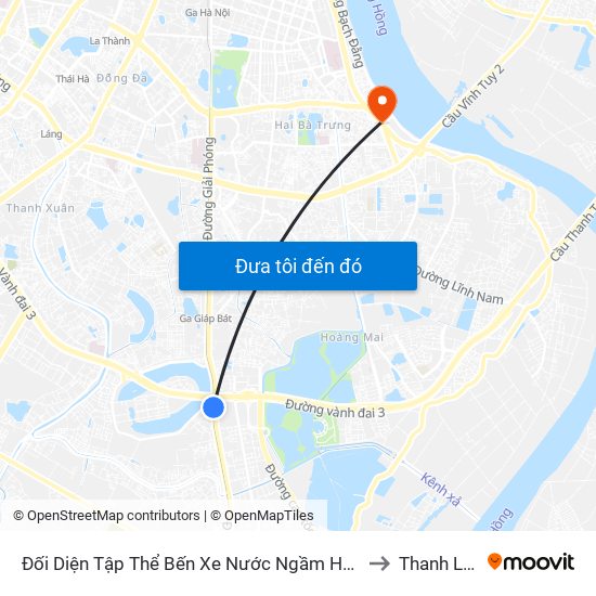 Đối Diện Tập Thể Bến Xe Nước Ngầm Hà Nội - Ngọc Hồi to Thanh Lương map