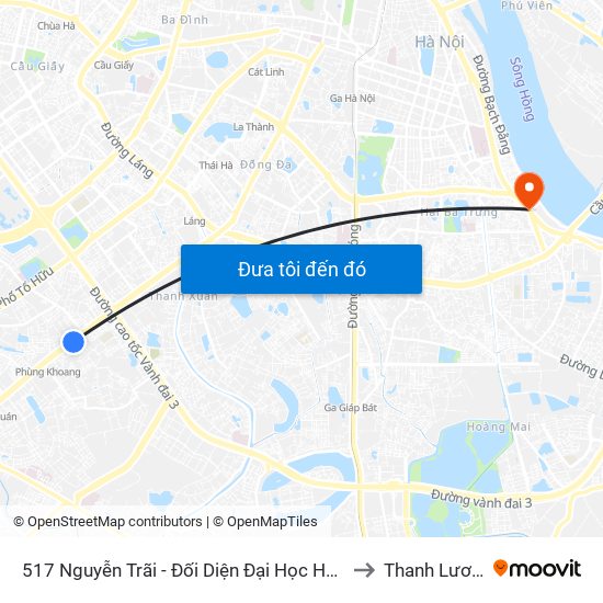 517 Nguyễn Trãi - Đối Diện Đại Học Hà Nội to Thanh Lương map