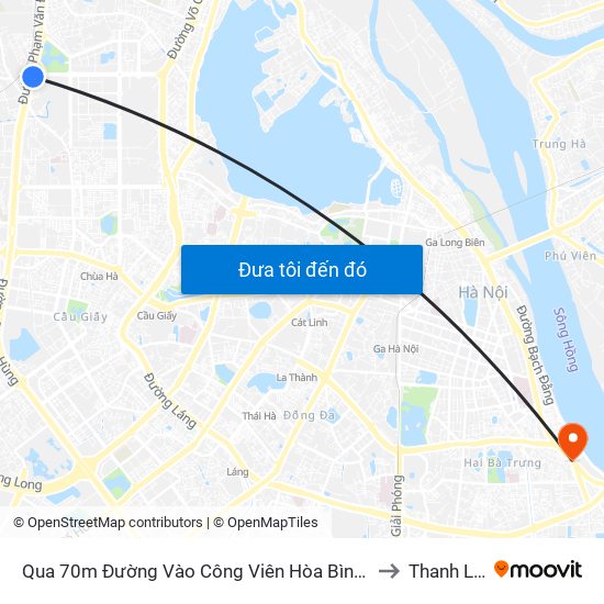 Qua 70m Đường Vào Công Viên Hòa Bình - Phạm Văn Đồng to Thanh Lương map