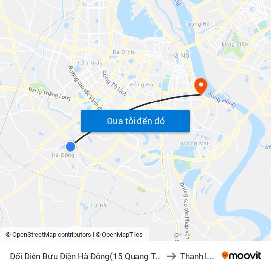 Đối Diện Bưu Điện Hà Đông(15 Quang Trung Hà Đông) to Thanh Lương map