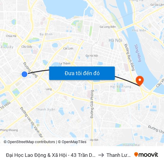 Đại Học Lao Động & Xã Hội - 43 Trần Duy Hưng to Thanh Lương map