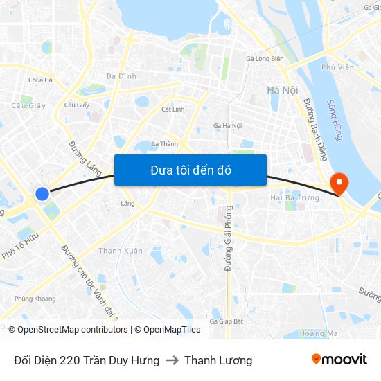 Đối Diện 220 Trần Duy Hưng to Thanh Lương map