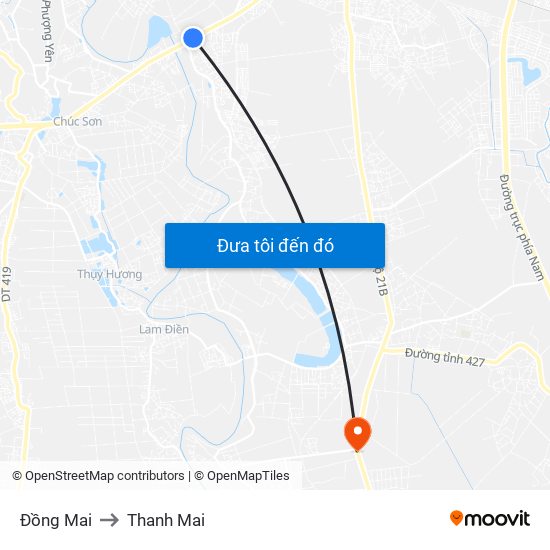 Đồng Mai to Thanh Mai map