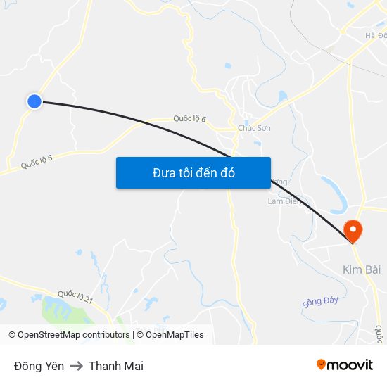 Đông Yên to Thanh Mai map