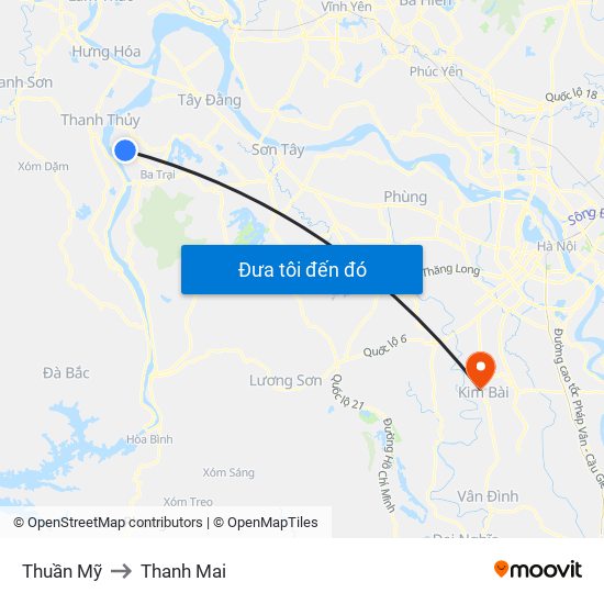 Thuần Mỹ to Thanh Mai map
