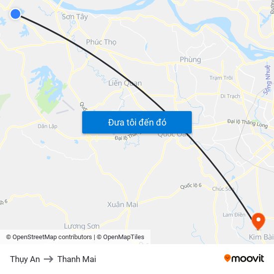 Thụy An to Thanh Mai map