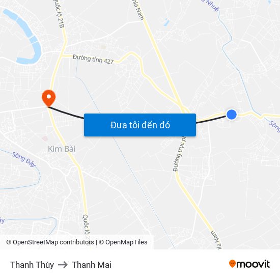 Thanh Thùy to Thanh Mai map