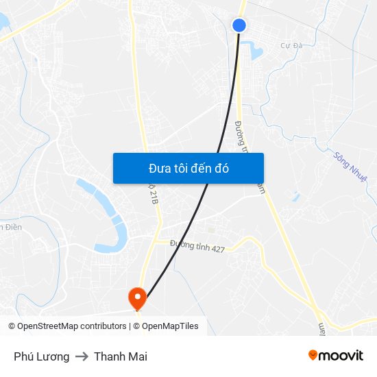Phú Lương to Thanh Mai map