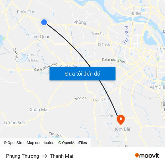 Phụng Thượng to Thanh Mai map