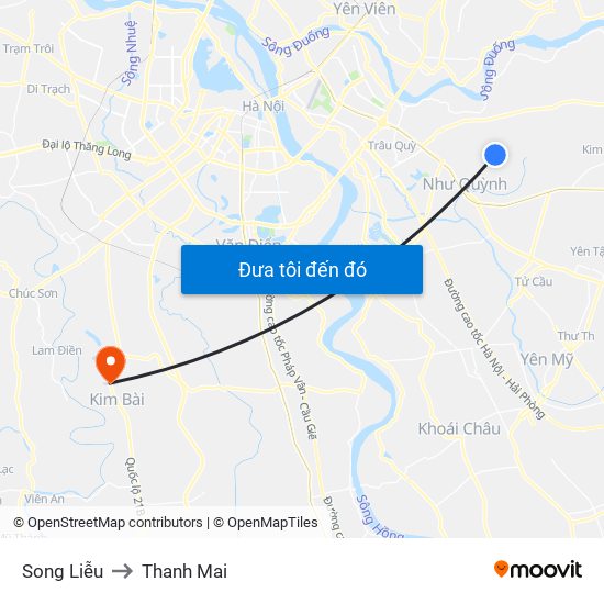 Song Liễu to Thanh Mai map