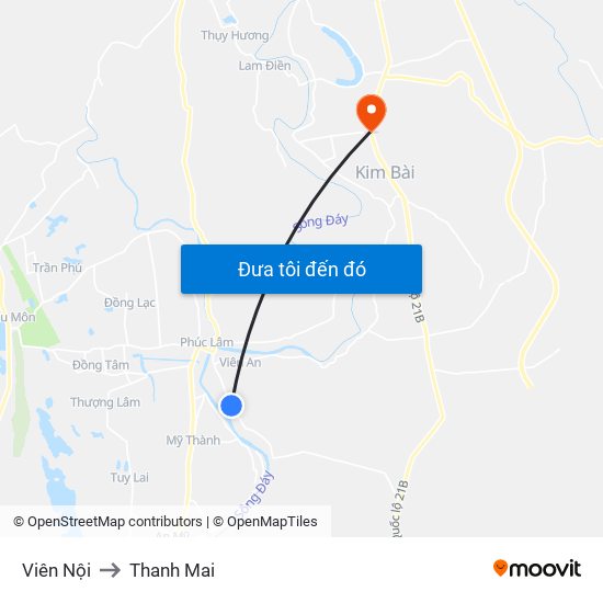 Viên Nội to Thanh Mai map