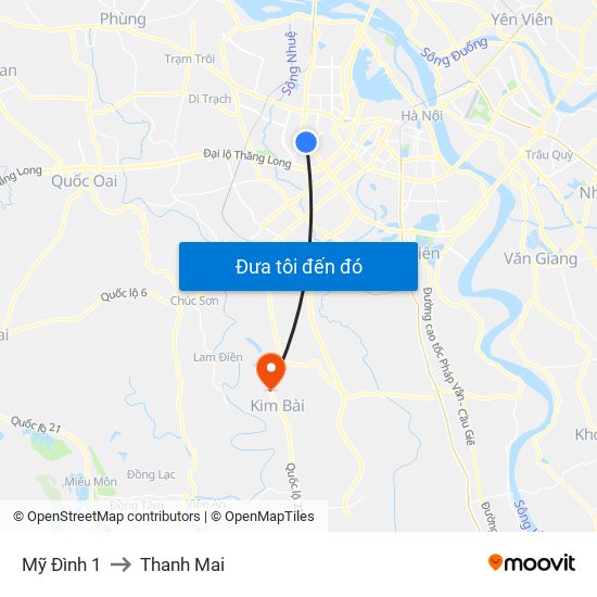 Mỹ Đình 1 to Thanh Mai map