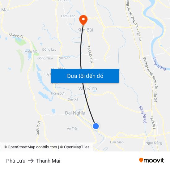 Phù Lưu to Thanh Mai map