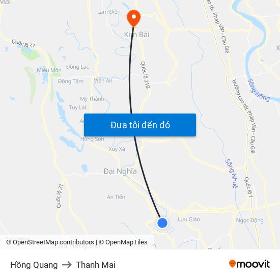 Hồng Quang to Thanh Mai map