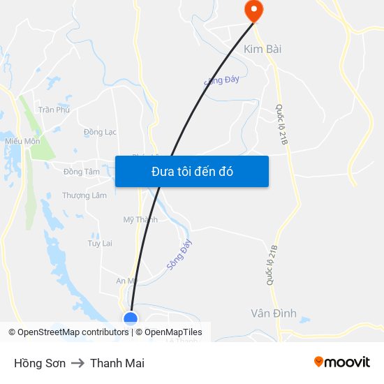 Hồng Sơn to Thanh Mai map