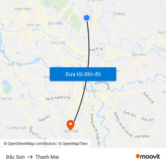 Bắc Sơn to Thanh Mai map