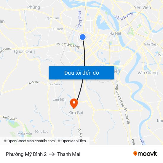 Phường Mỹ Đình 2 to Thanh Mai map