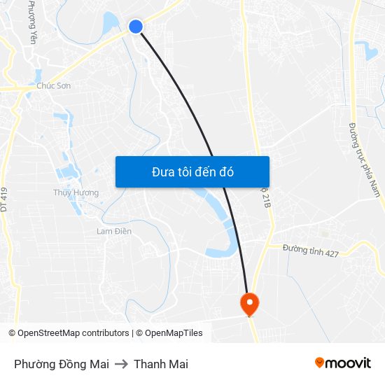 Phường Đồng Mai to Thanh Mai map