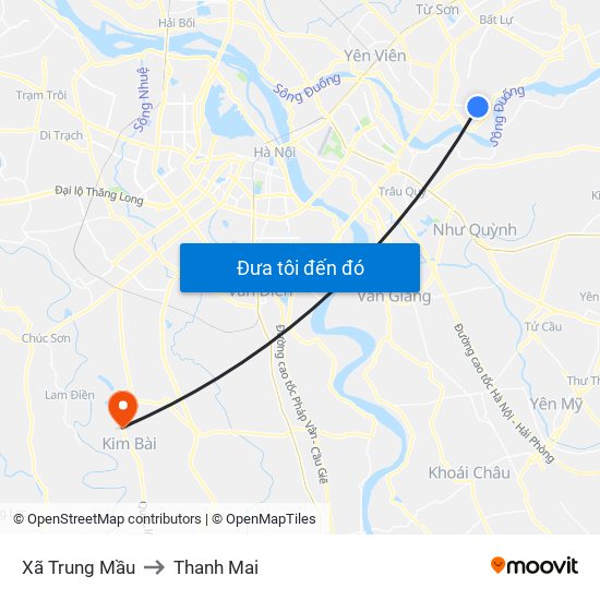 Xã Trung Mầu to Thanh Mai map