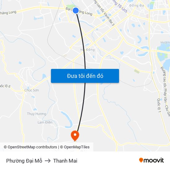 Phường Đại Mỗ to Thanh Mai map