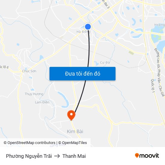 Phường Nguyễn Trãi to Thanh Mai map