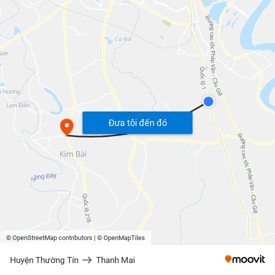 Huyện Thường Tín to Thanh Mai map