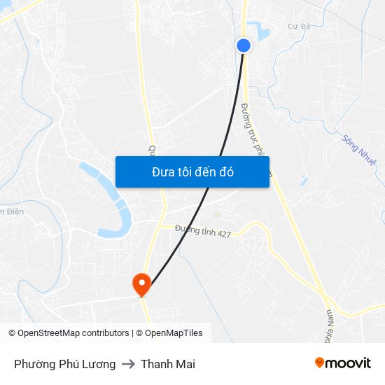 Phường Phú Lương to Thanh Mai map