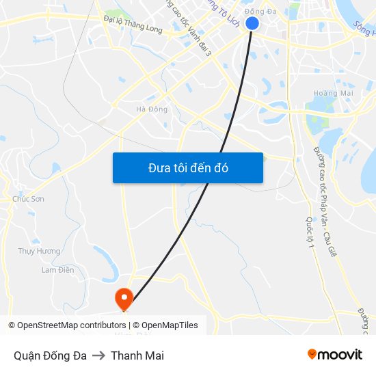 Quận Đống Đa to Thanh Mai map