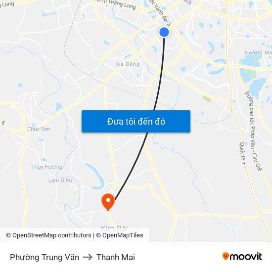 Phường Trung Văn to Thanh Mai map