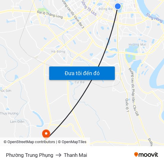 Phường Trung Phụng to Thanh Mai map