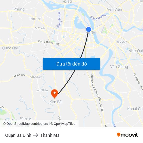 Quận Ba Đình to Thanh Mai map