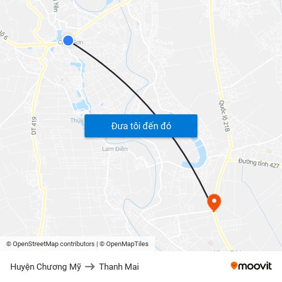 Huyện Chương Mỹ to Thanh Mai map