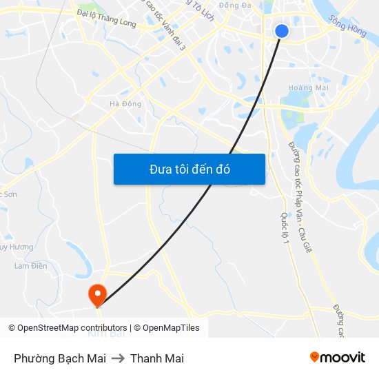 Phường Bạch Mai to Thanh Mai map